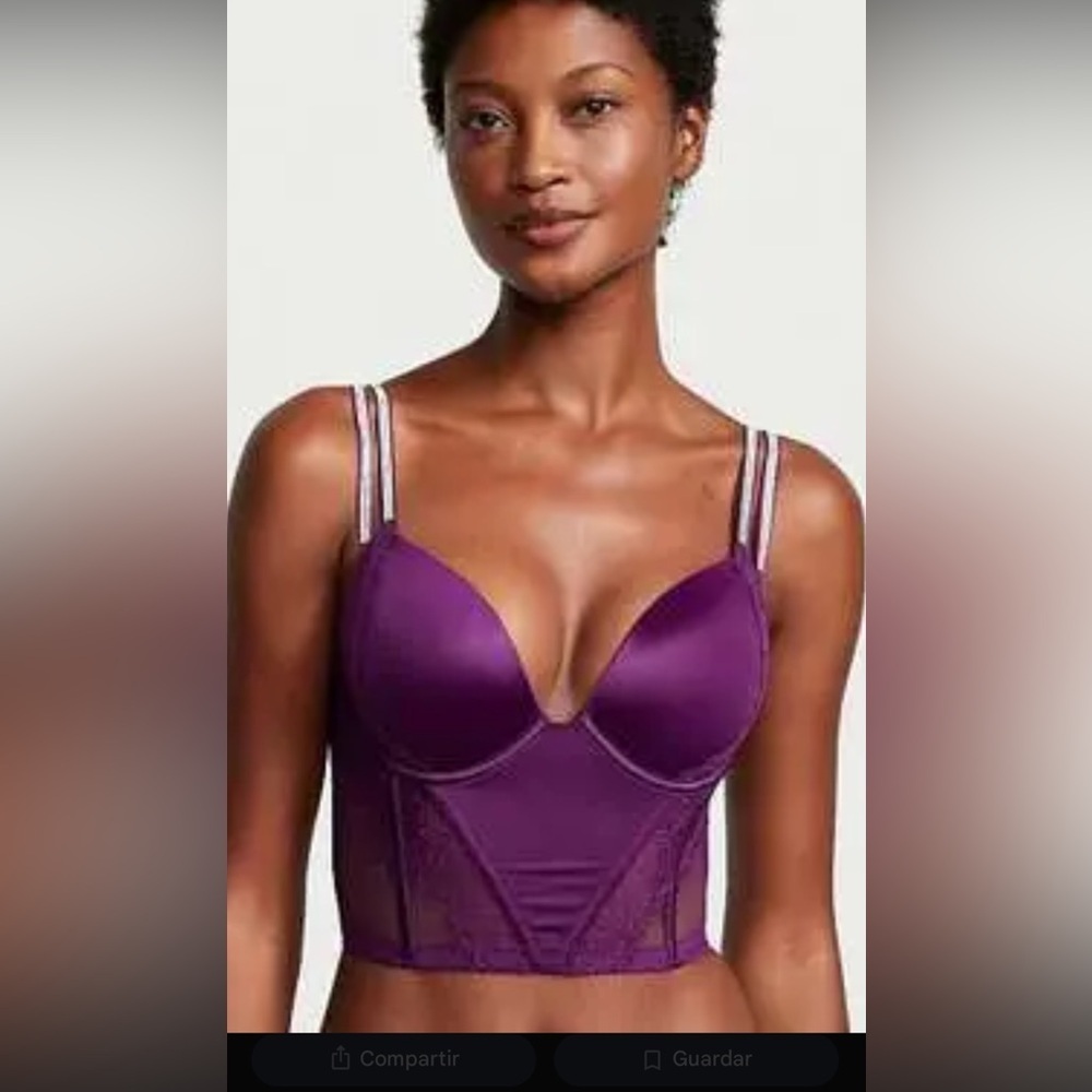 Purple Push-Up Longline Bra Bodysuit